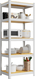 5 Tier White Metal Storage Rack