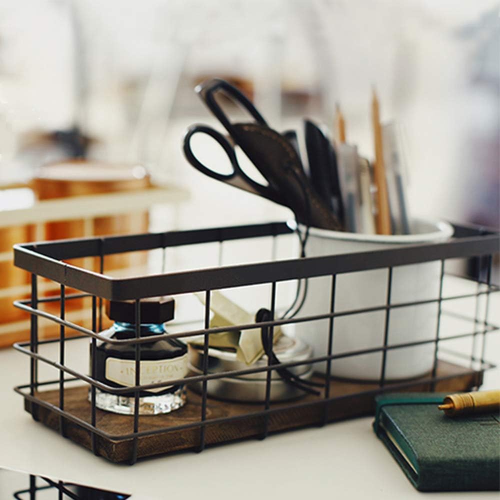 Small Brown Wire Storage Baskets
