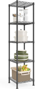 5 Tier Small Black Wire Storage Shelf