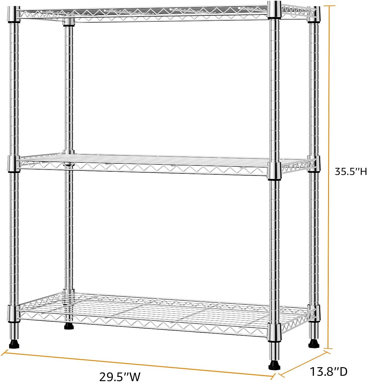 3 Tier Chrome Wire Storage Rack