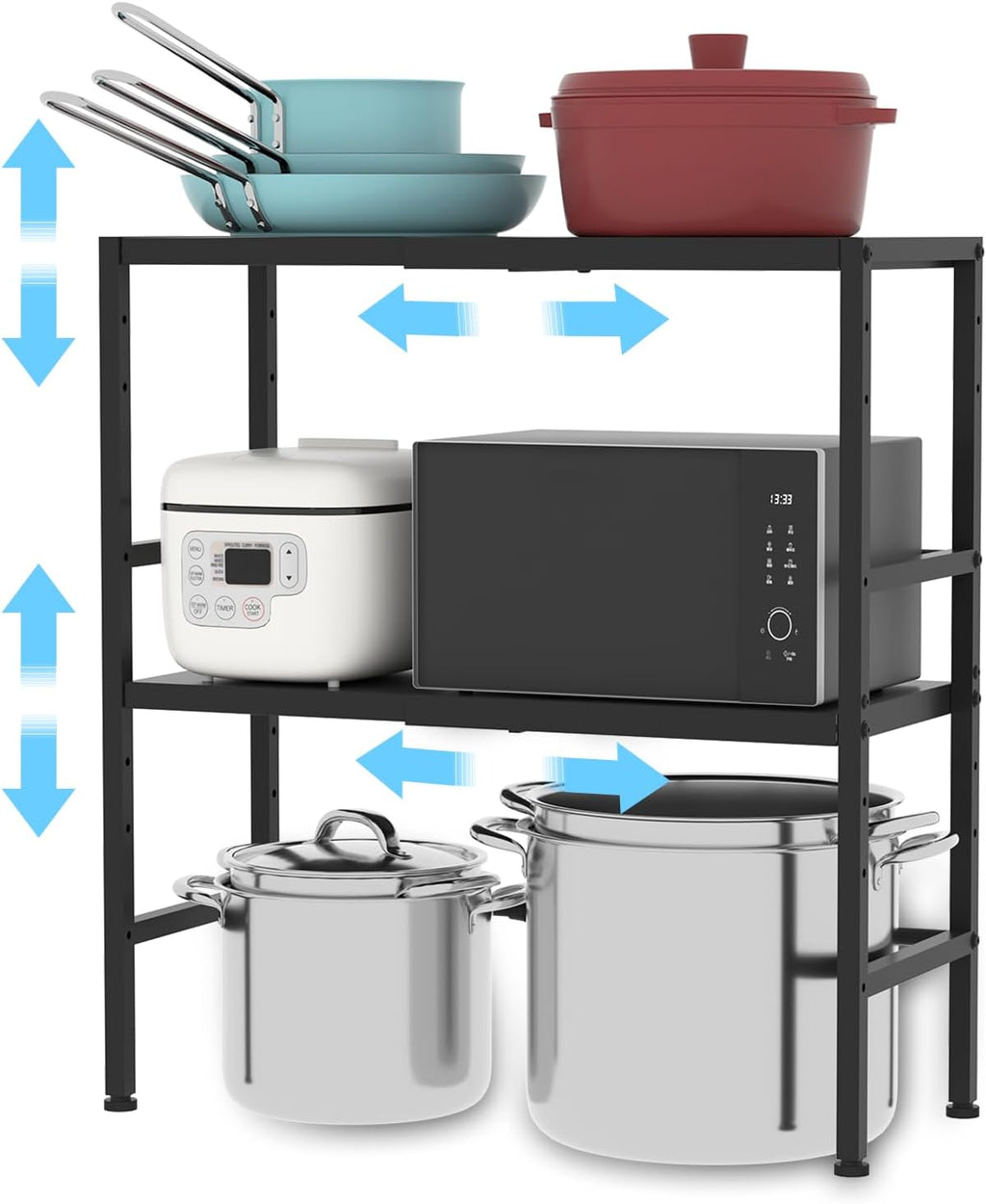 2-Tier Expandable Metal Shelves