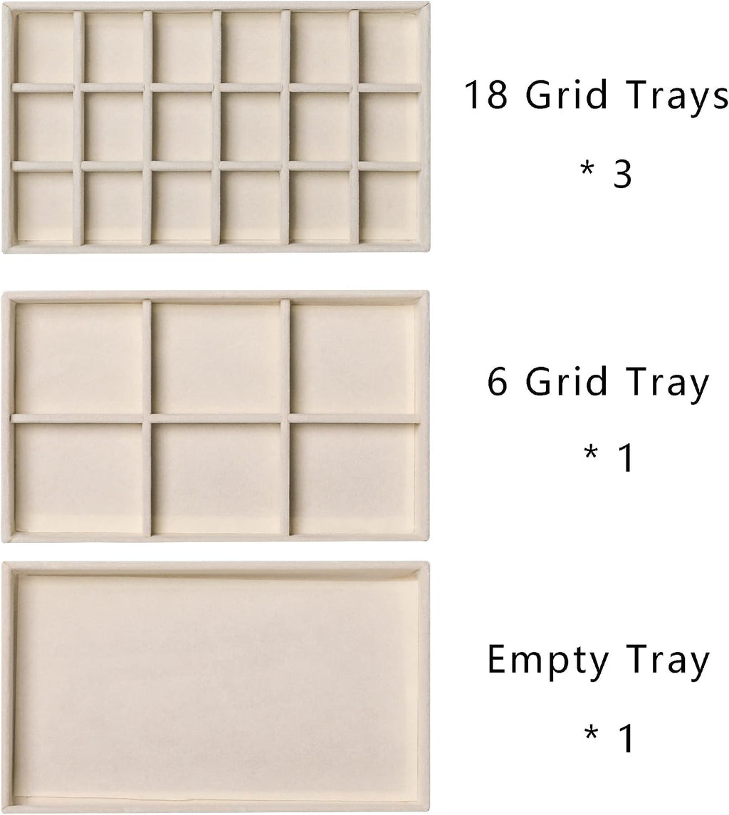 Clear Acrylic 5-Drawer Beige Jewelry Box