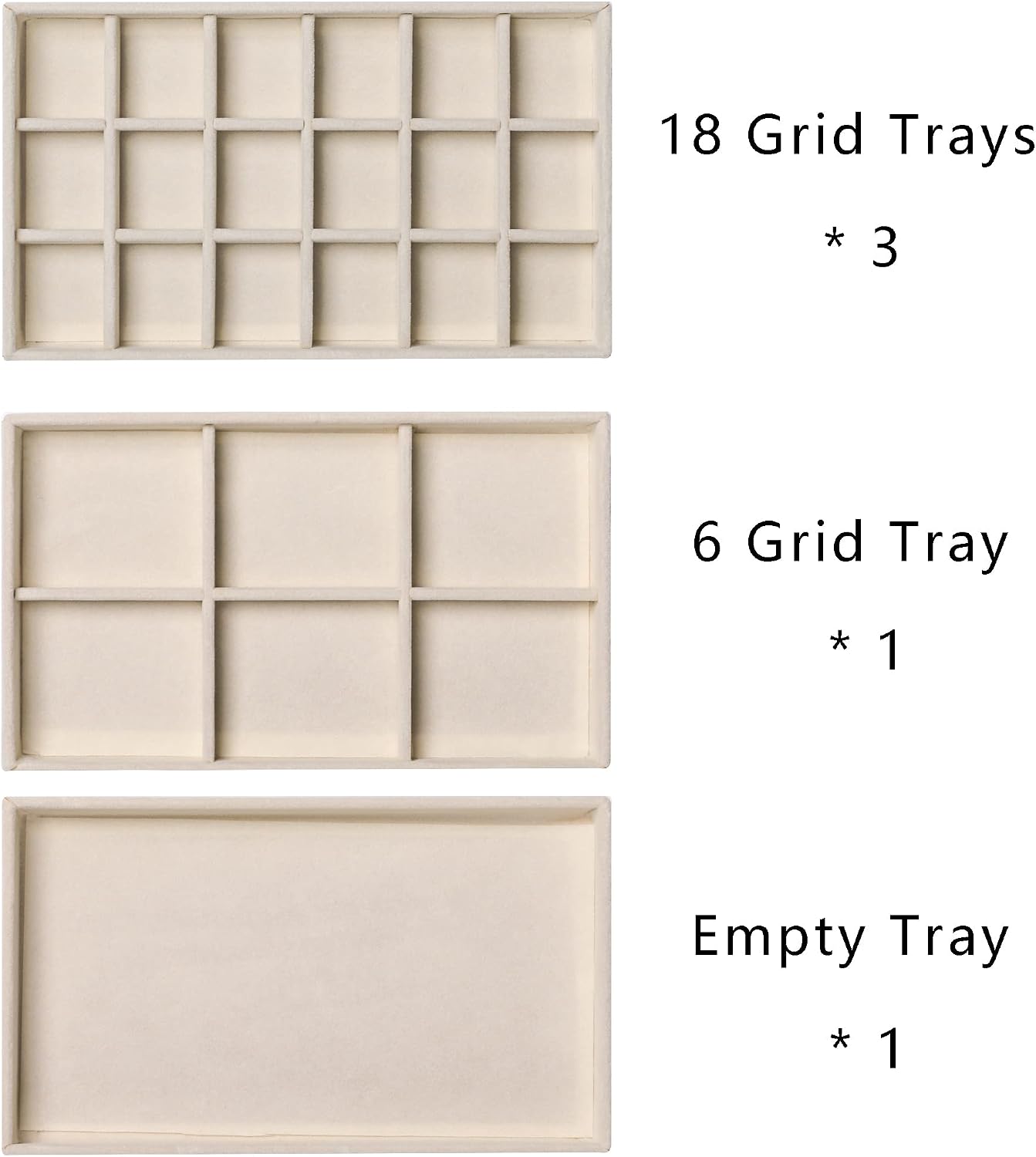 Clear Acrylic 5-Drawer Beige Jewelry Box