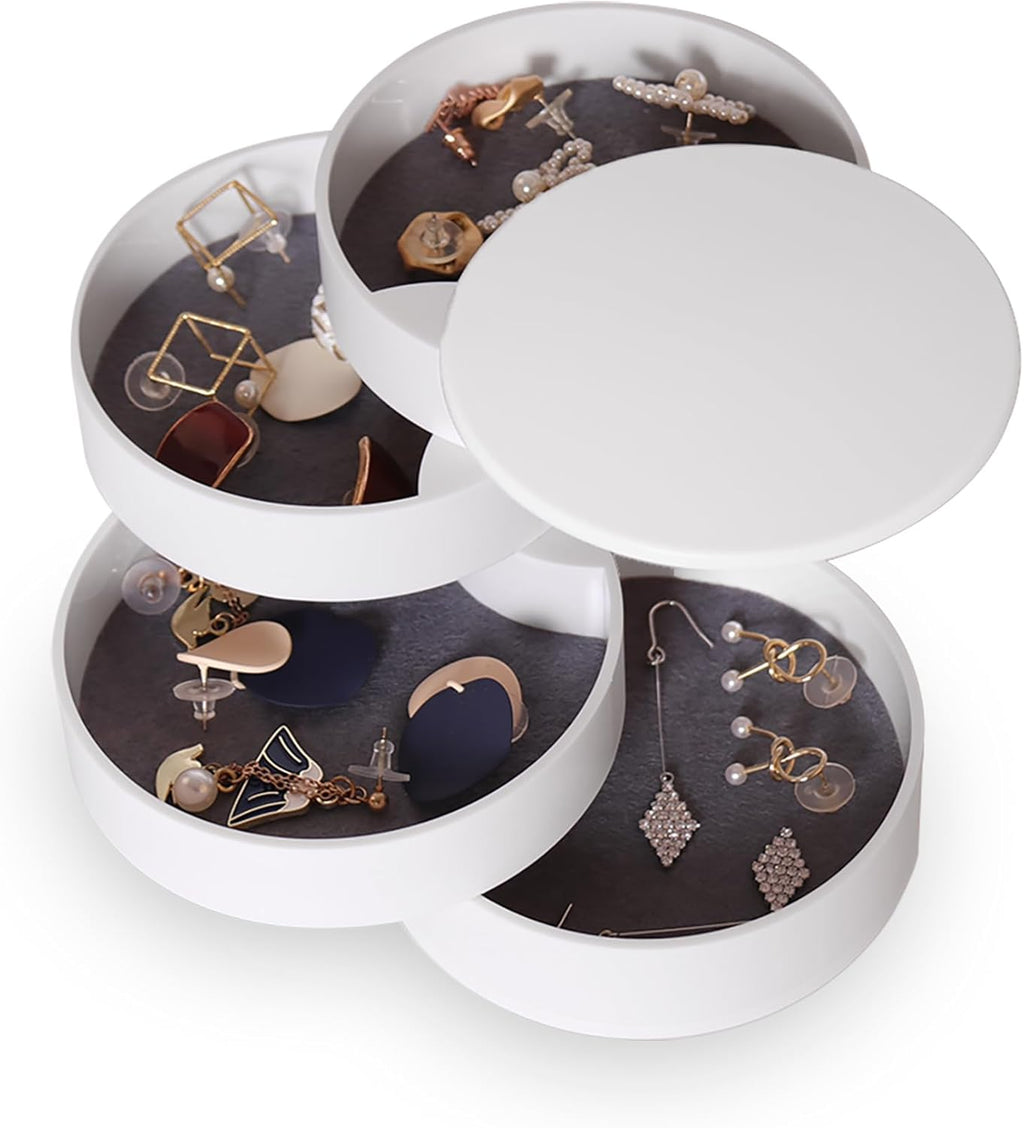White 5-Layer Rotating Jewelry Storage Box