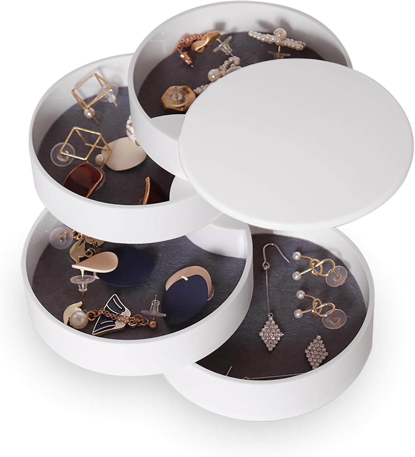 White 5-Layer Rotating Jewelry Storage Box