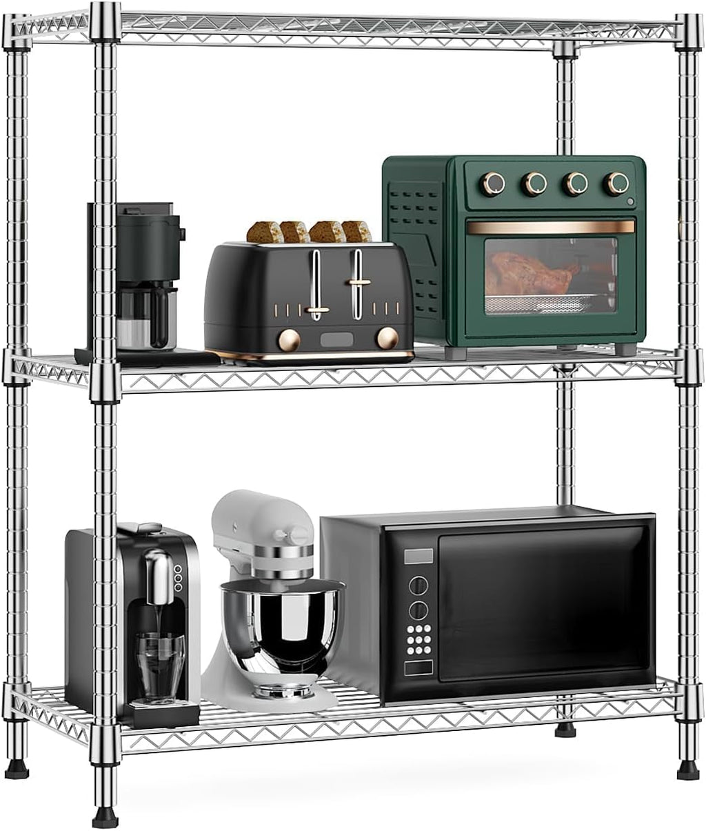 3 Tier Chrome Wire Storage Rack