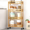 4-Tier Bamboo Rolling Storage Cart