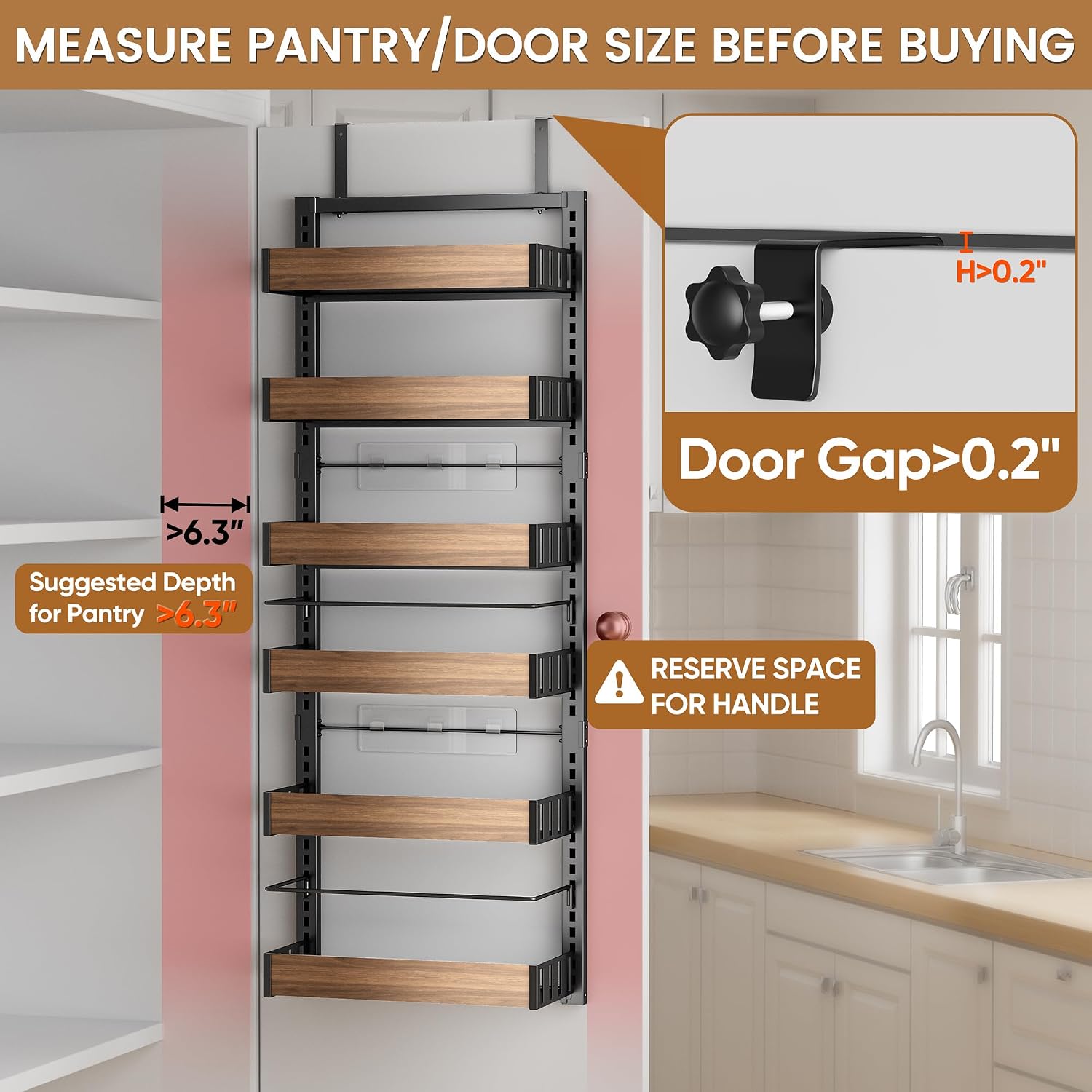 6 Tier 2IN1 Over Door Spice Rack