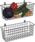 2 Pack Extra Large Black Wall Wire Baskets