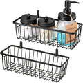 2 Pack Small Black Wire Storage Baskets