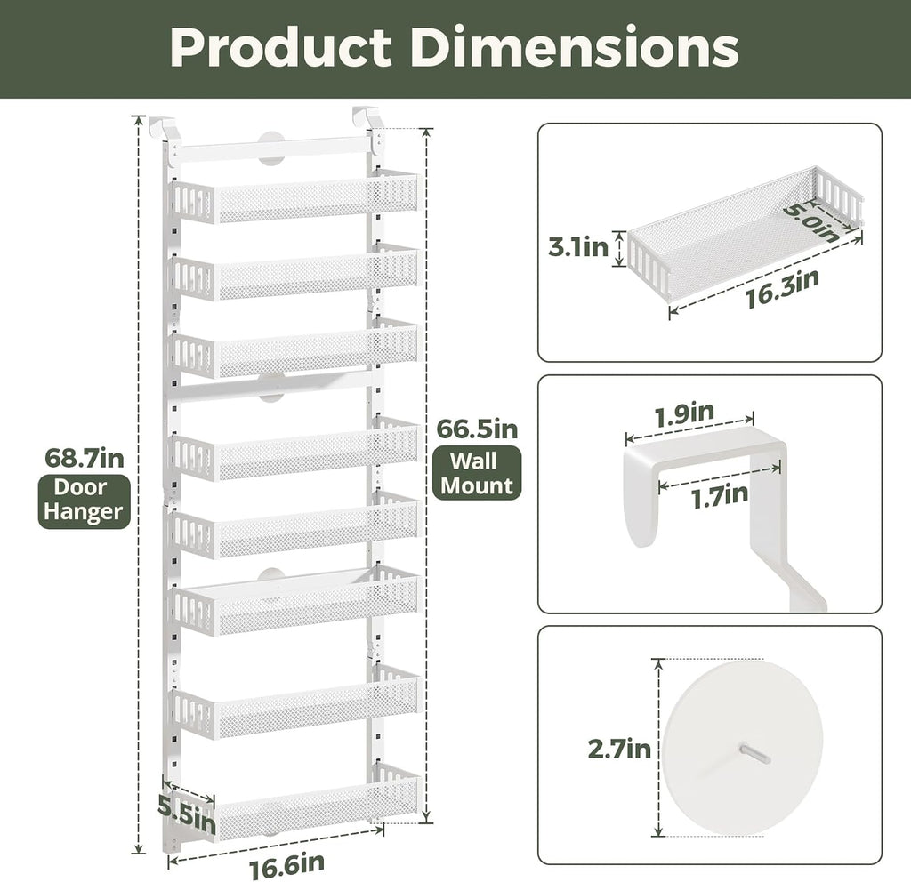 8-Tier 2IN1 Over Door Spice Rack
