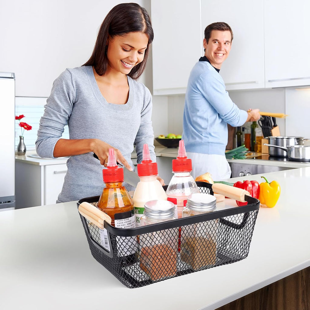 6 Pack Black Wire Storage Baskets