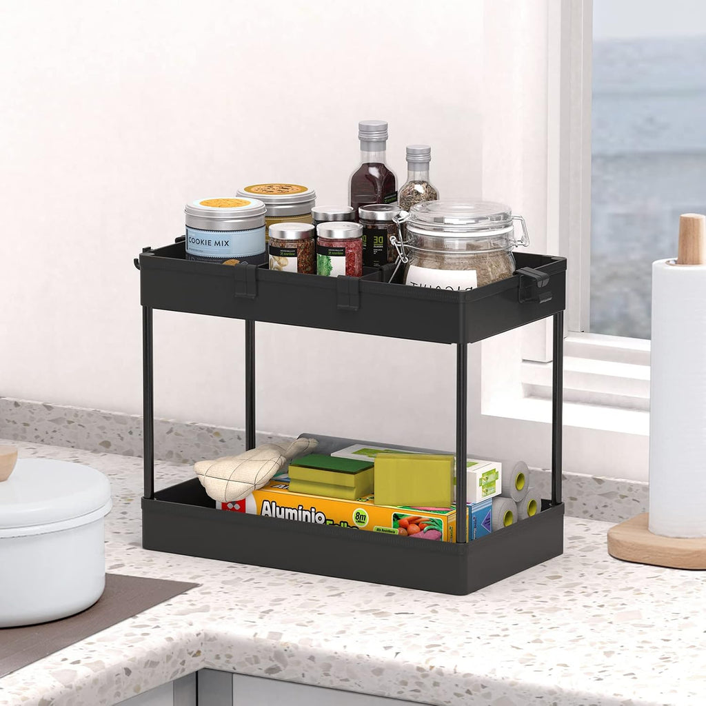 3 Tier Black Rolling Storage Cart