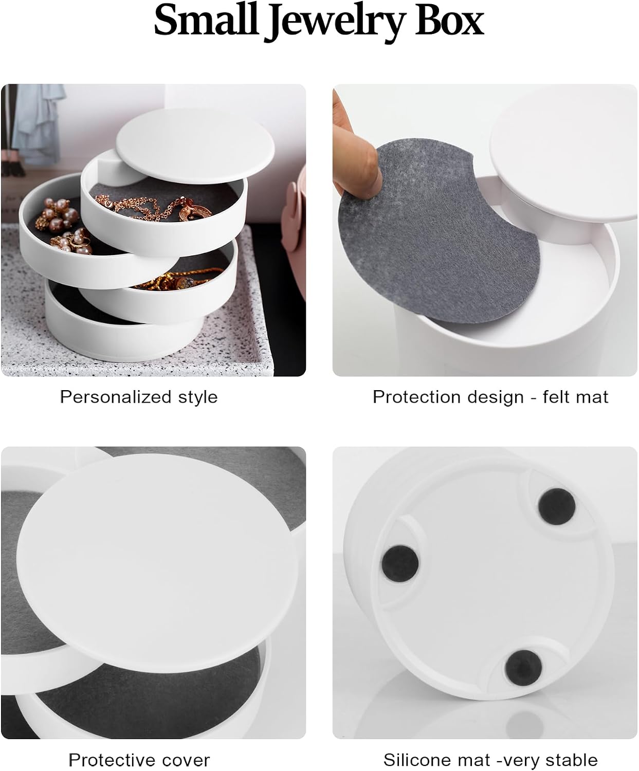 White 5-Layer Rotating Jewelry Storage Box