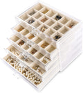 Clear Acrylic 5-Drawer Beige Jewelry Box
