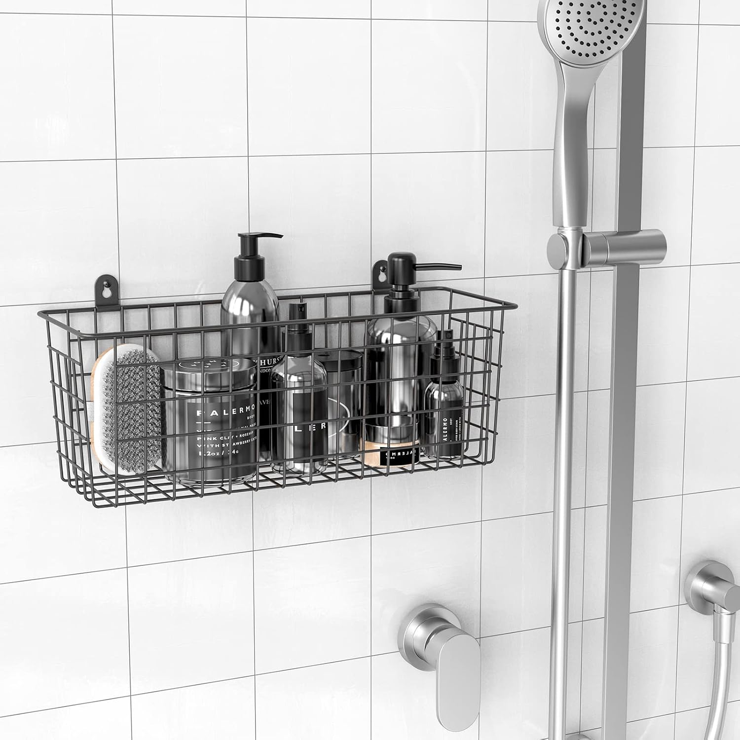 2 Pack Extra Large Black Wall Wire Baskets