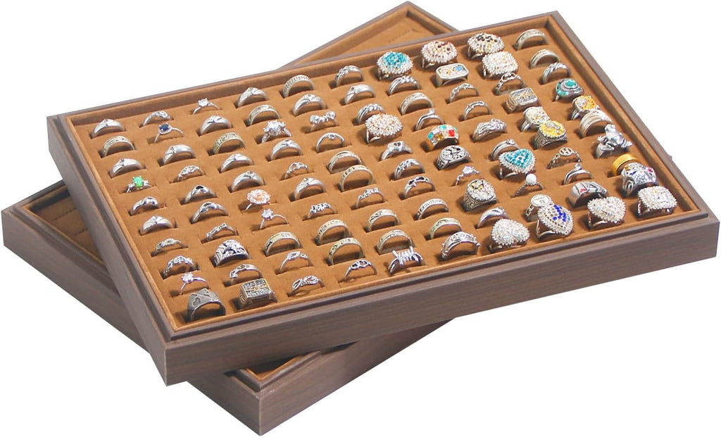 2Pcs Wood Jewelry Storage Tray