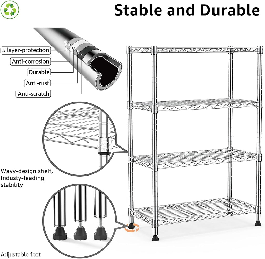 4-Tier Steel Heavy Duty Storage Rack