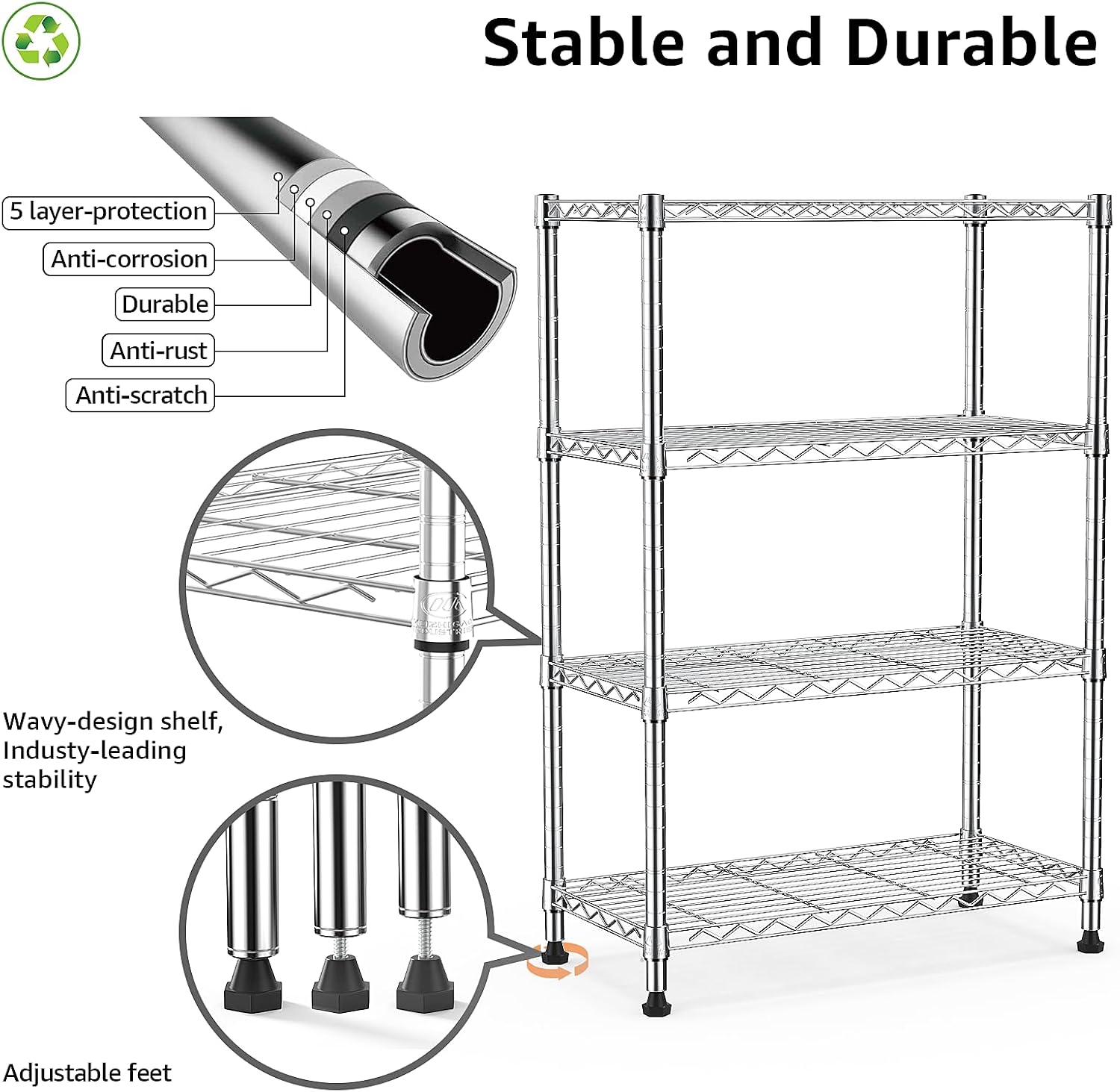 4-Tier Steel Heavy Duty Storage Rack