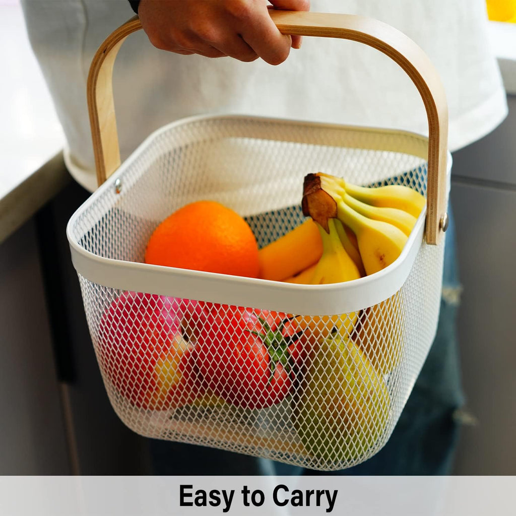 Black Square Mesh Harvest Storage Basket