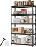 5-Tier Heavy Duty Black Storage Shelf