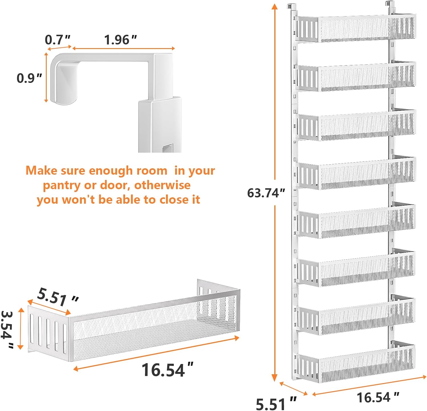 8-Tier Over Door Mesh Storage Organizer