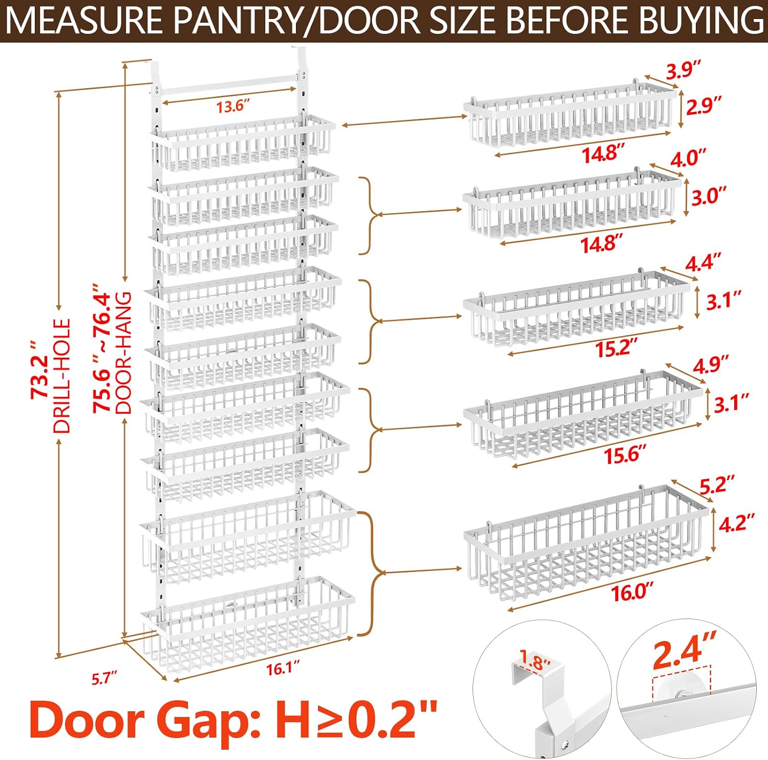 9 Tier 2IN1 Over Door Spice Rack