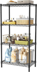 4 Tier Black Heavy Duty Wire Shelves