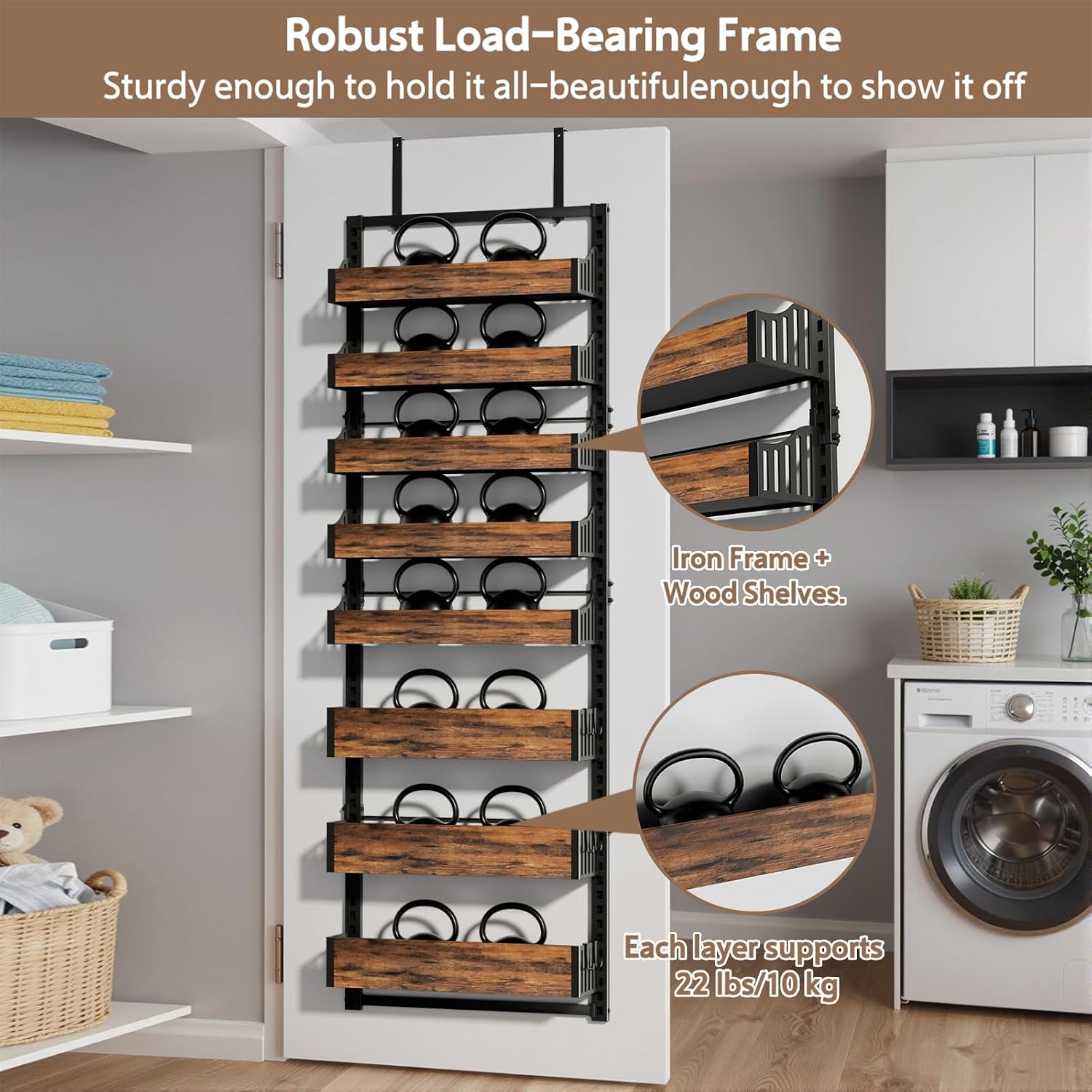 8-Tier Metal Over Door Spice Rack