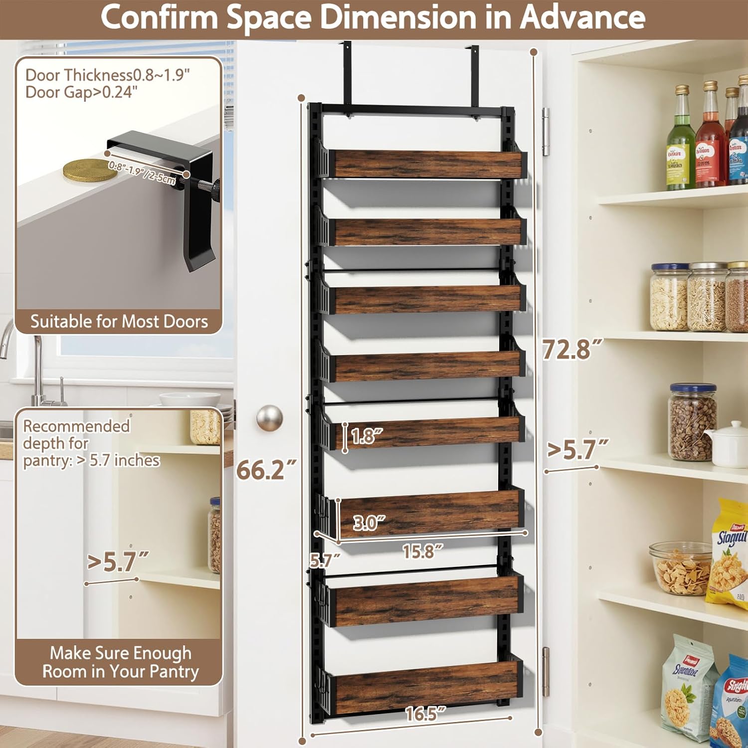 8-Tier Metal Over Door Spice Rack
