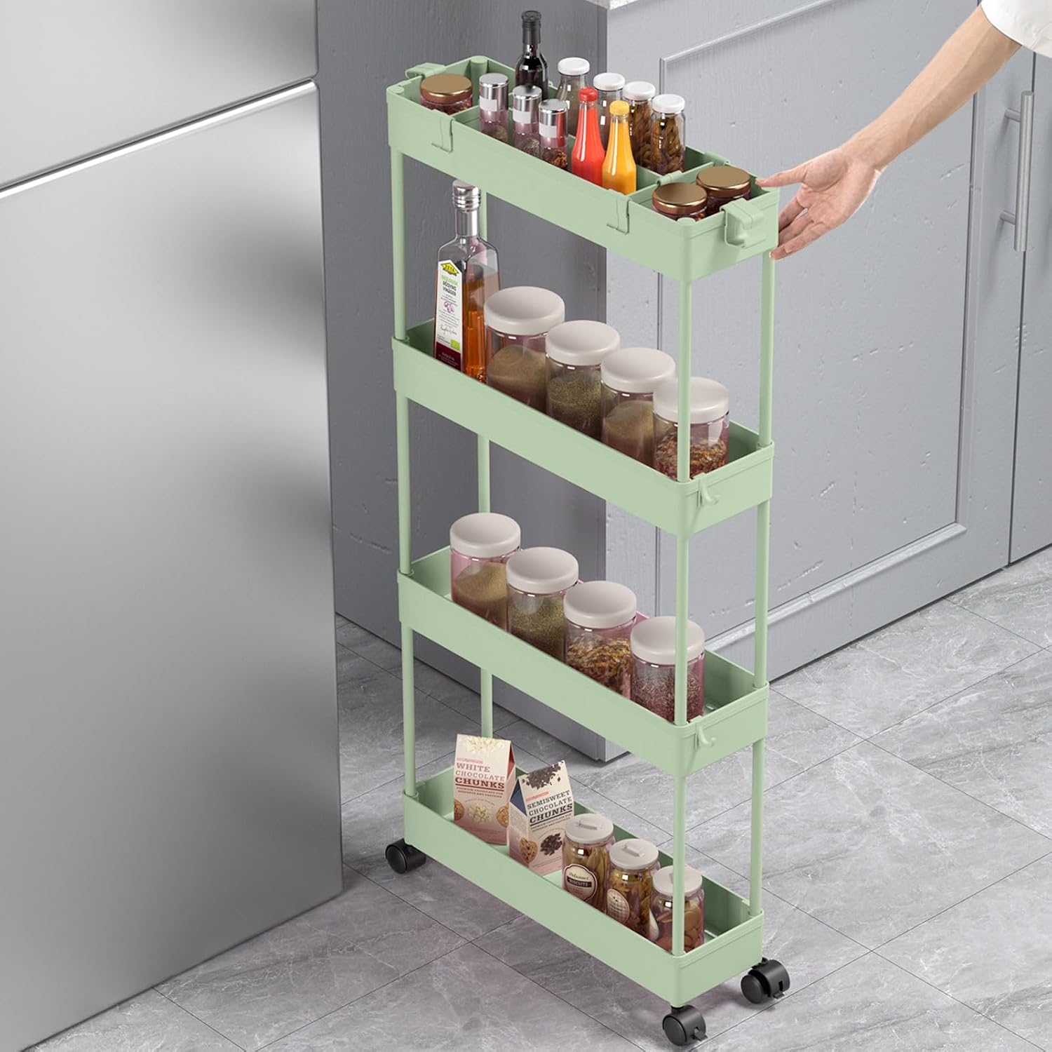 4 Tier Slim Rolling Storage Cart