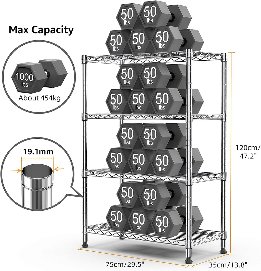 4-Tier Steel Heavy Duty Storage Rack