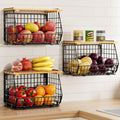 3 Pack Wire Fruit Storage Baskets