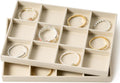 2Pcs 12 Grid Velvet Jewelry Trays
