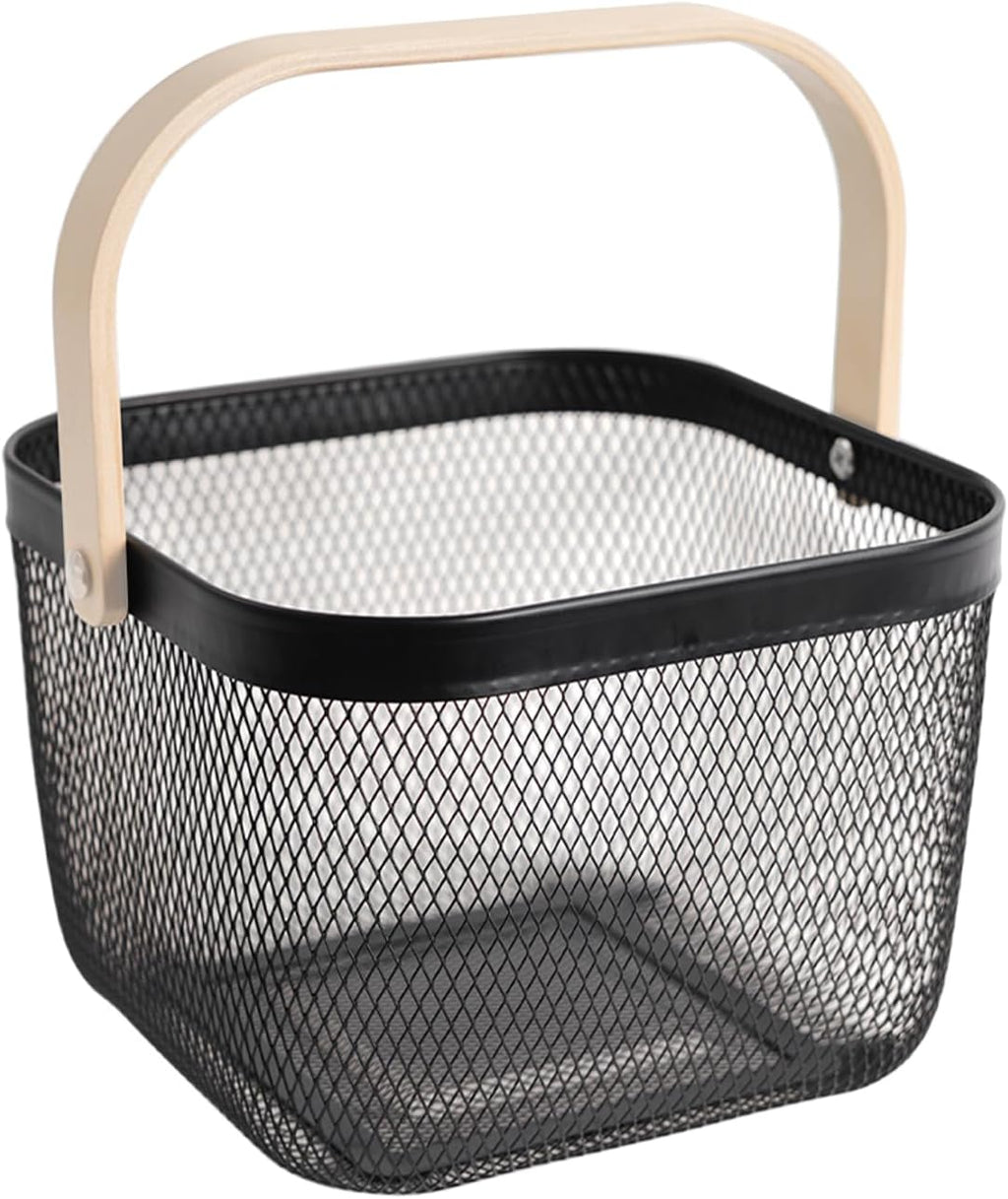 Black Square Mesh Harvest Storage Basket