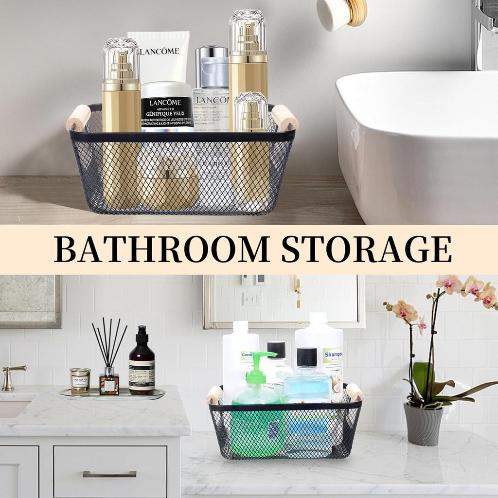6 Pack Black Wire Storage Baskets