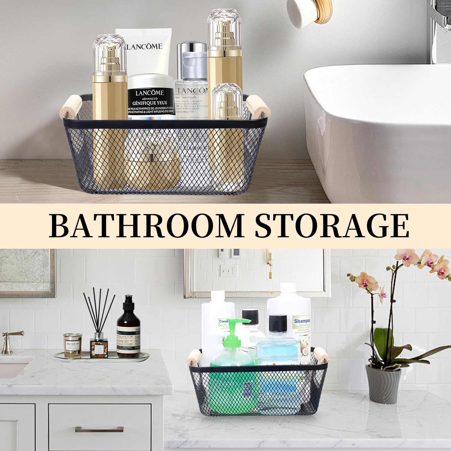 6 Pack Black Wire Storage Baskets