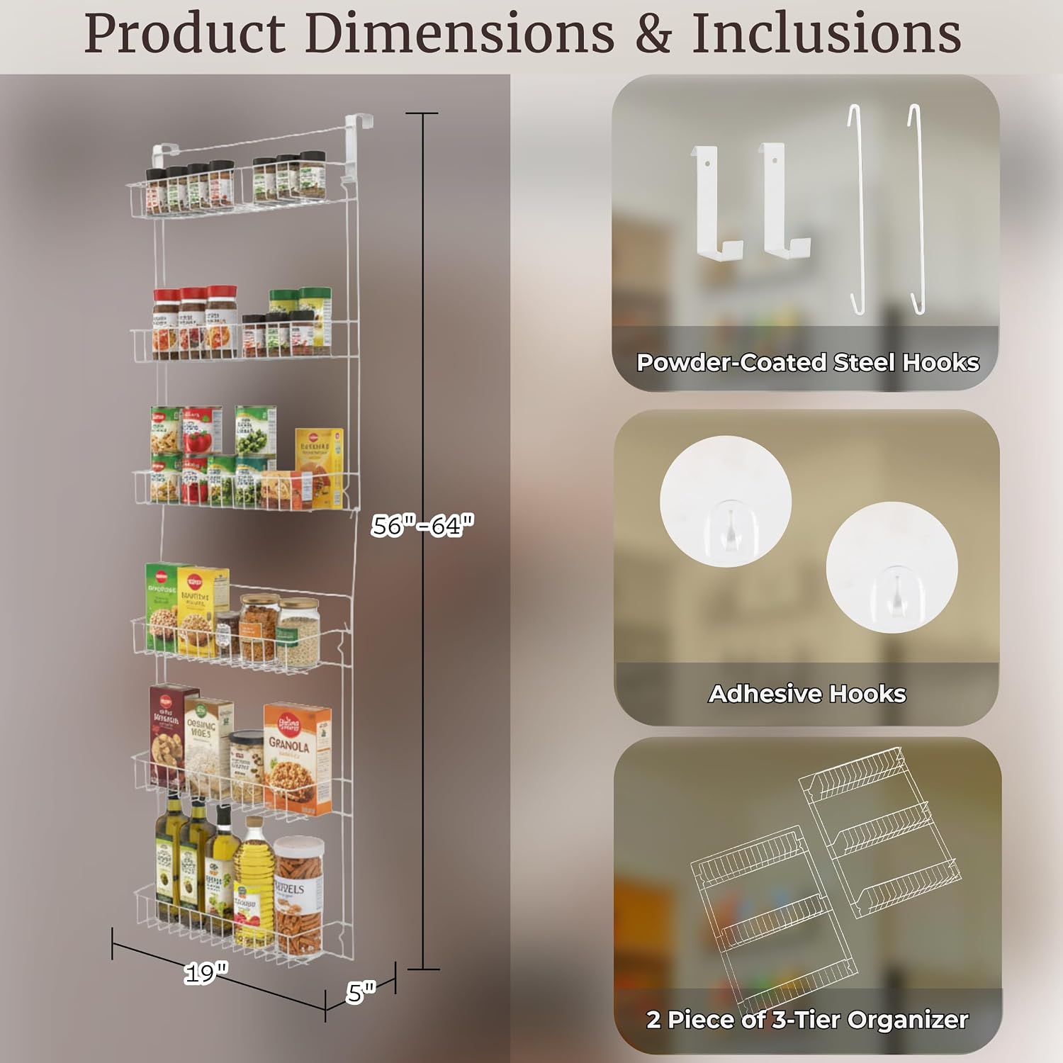 6-Tier Over Door Pantry Organizer