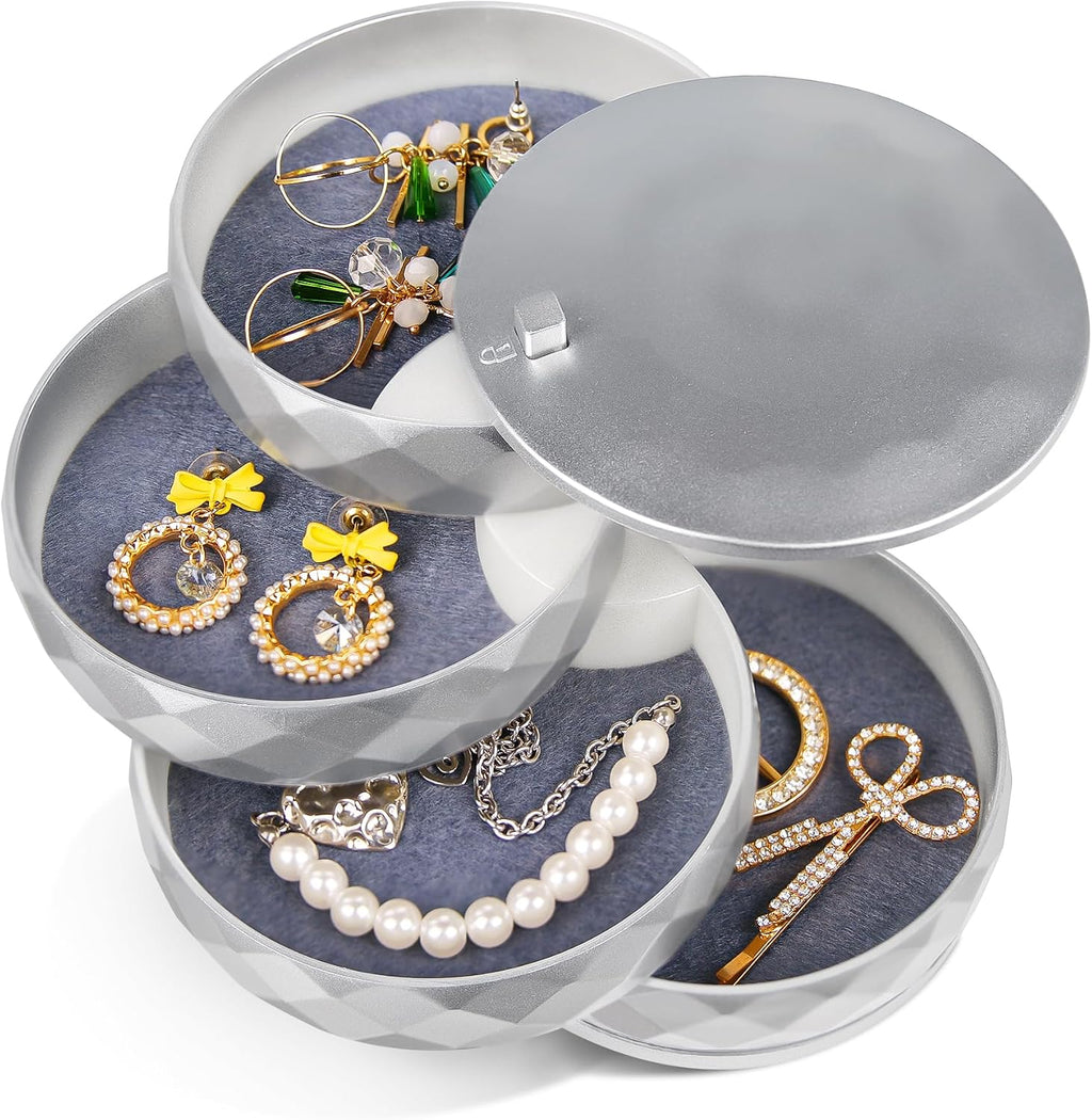 White 5-Layer Rotating Jewelry Storage Box
