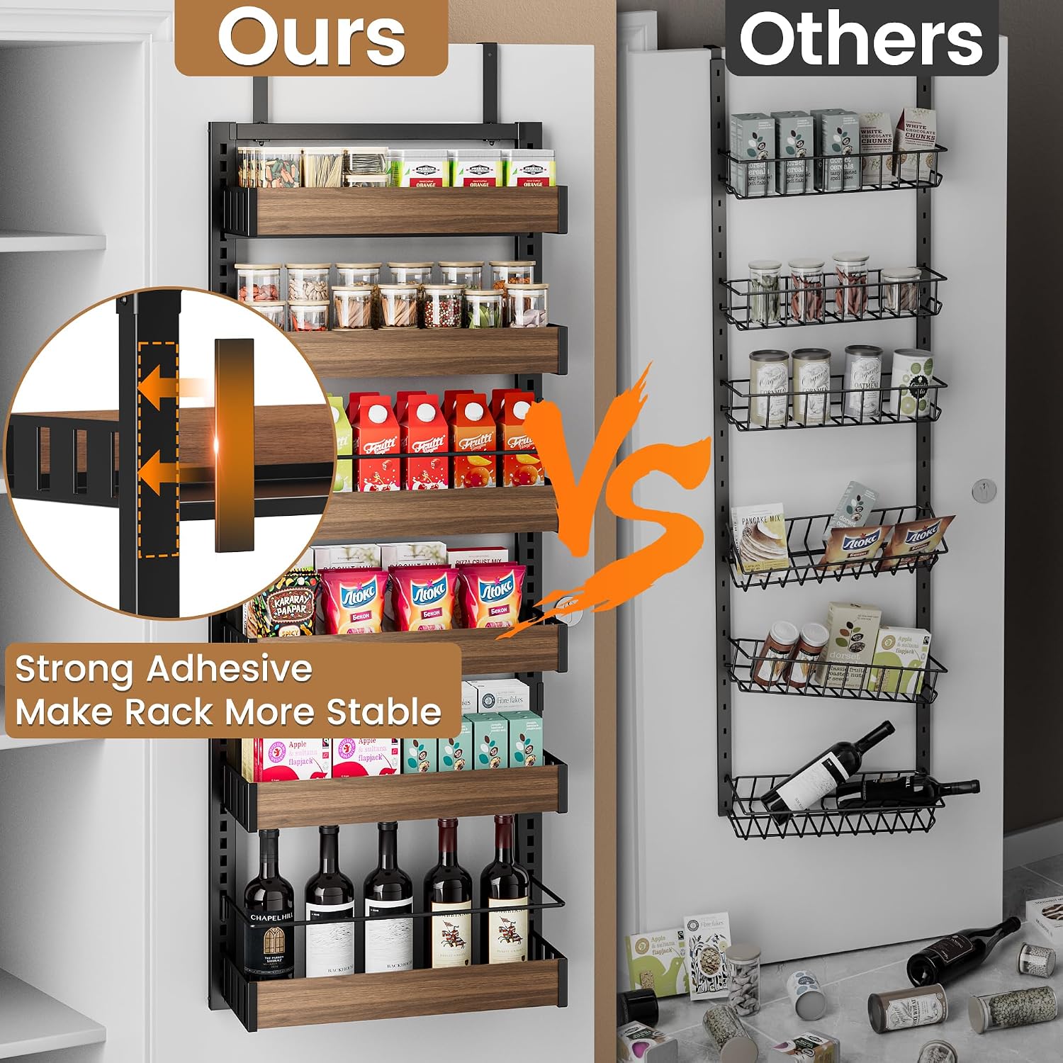 6 Tier 2IN1 Over Door Spice Rack