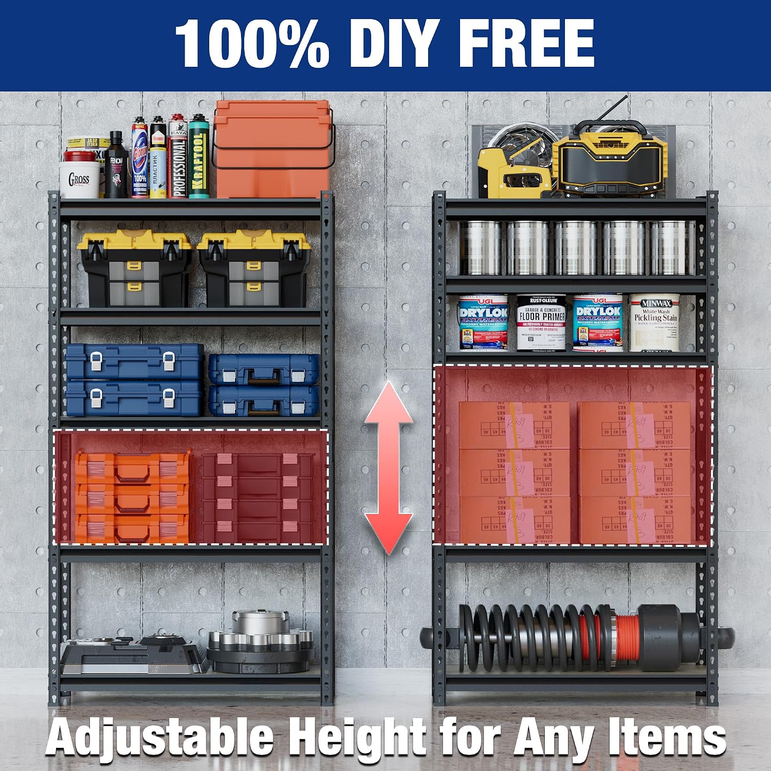 5-Tier Heavy Duty Black Storage Shelf