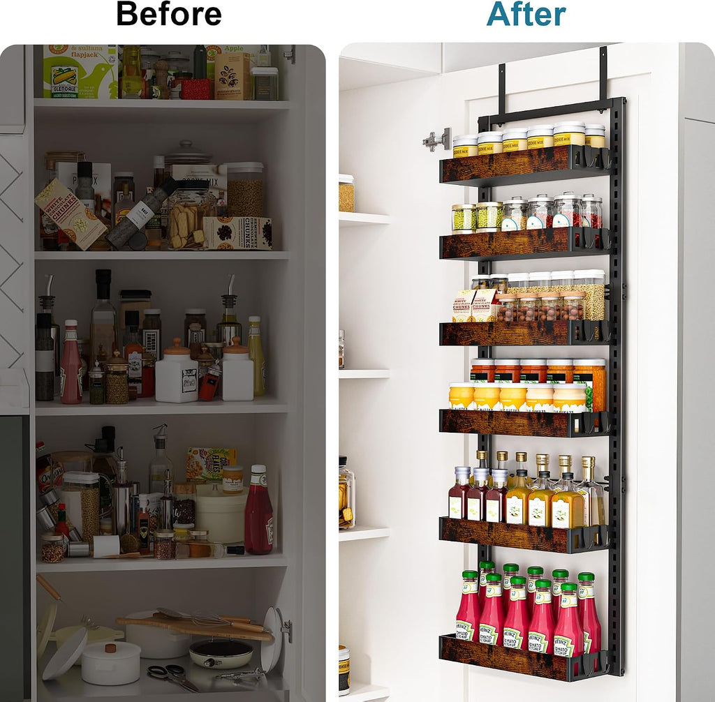 6-Tier Over Door Spice Storage Organizer