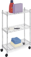 3 Tier Chrome Rolling Storage Shelves
