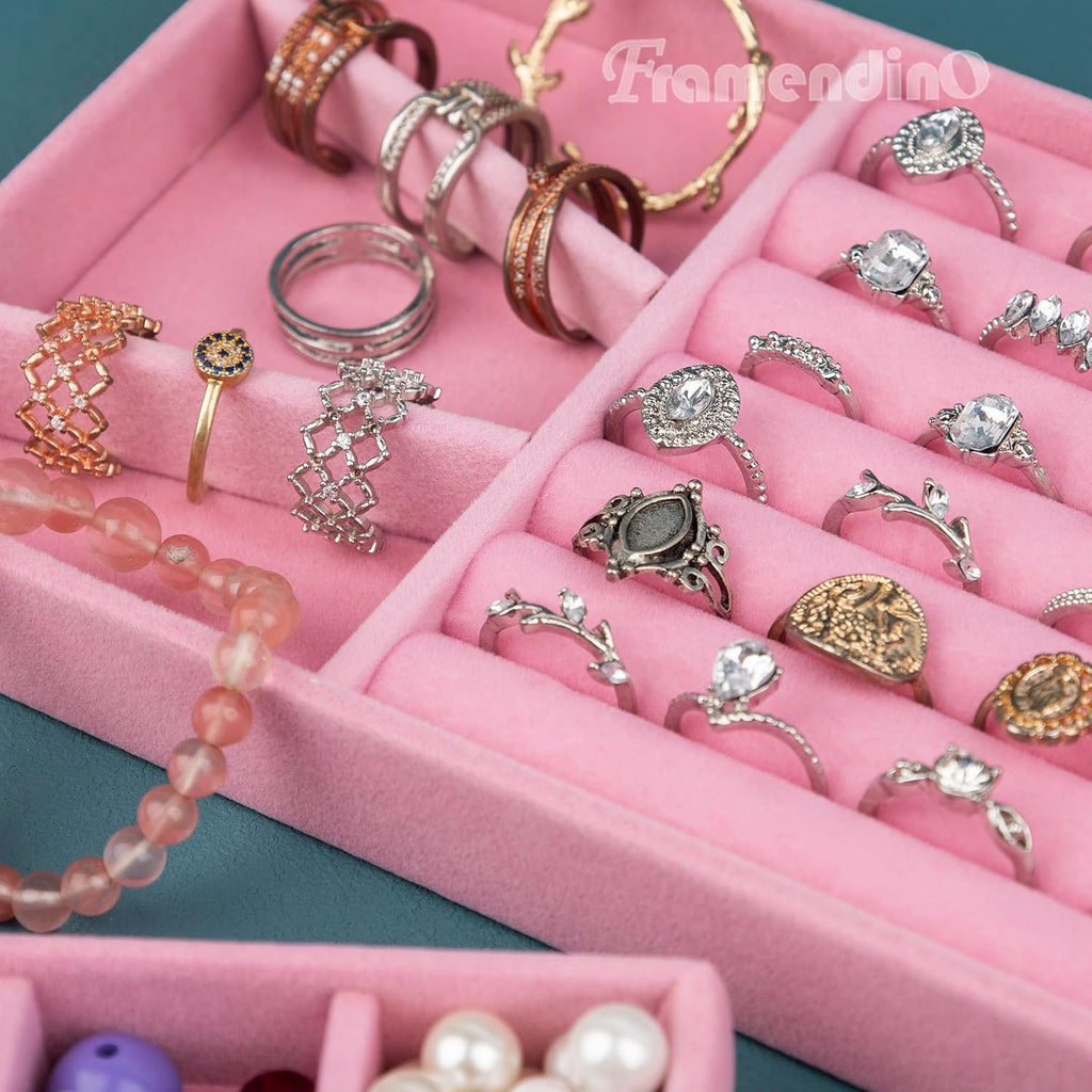 4 Pack Velvet Jewelry Trays