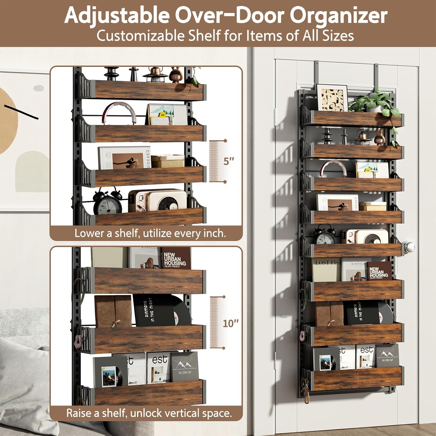 8-Tier Metal Over Door Spice Rack