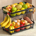 2 Tier Metal Fruit Basket With Banana Hangers