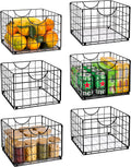 6 Pack Foldable Black Wire Storage Baskets