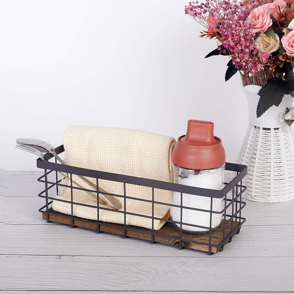Small Brown Wire Storage Baskets