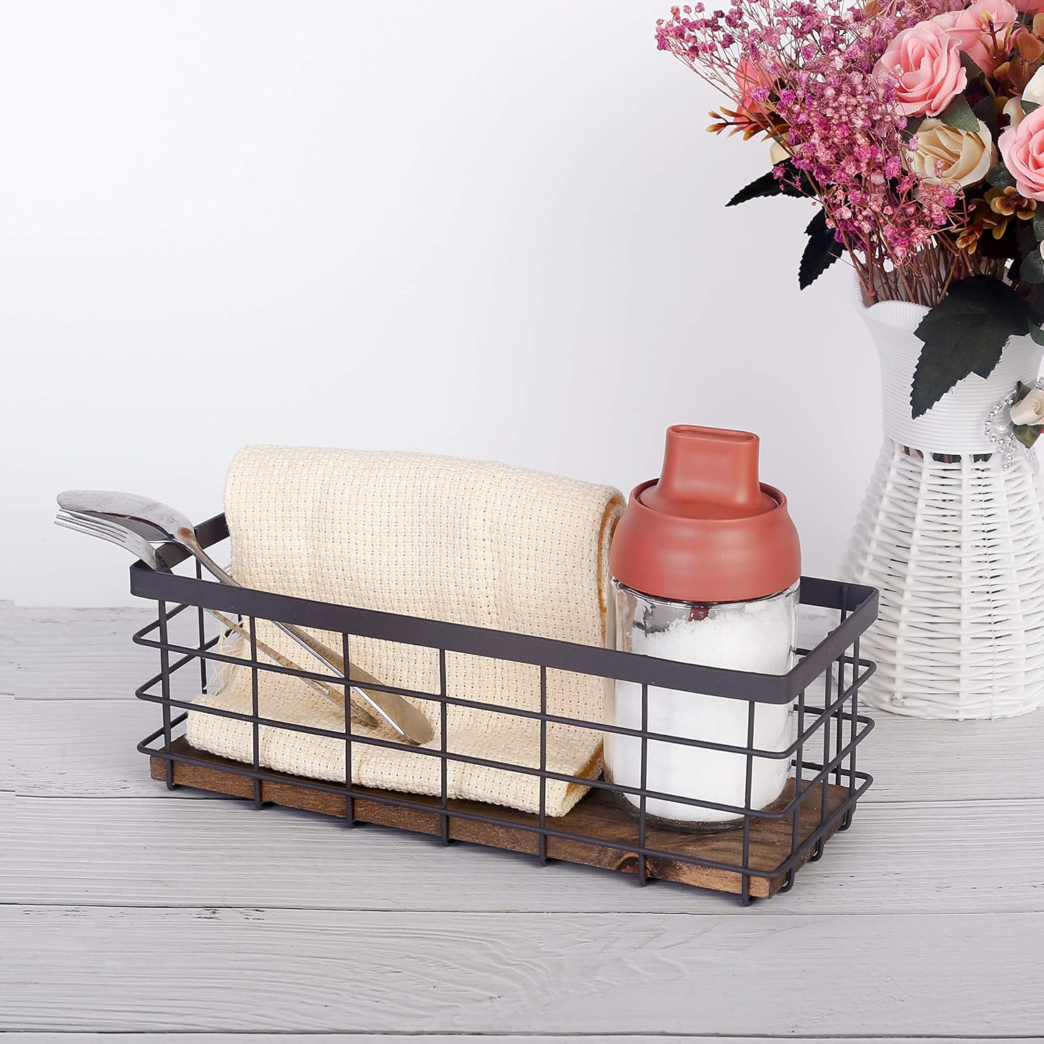 Small Brown Wire Storage Baskets